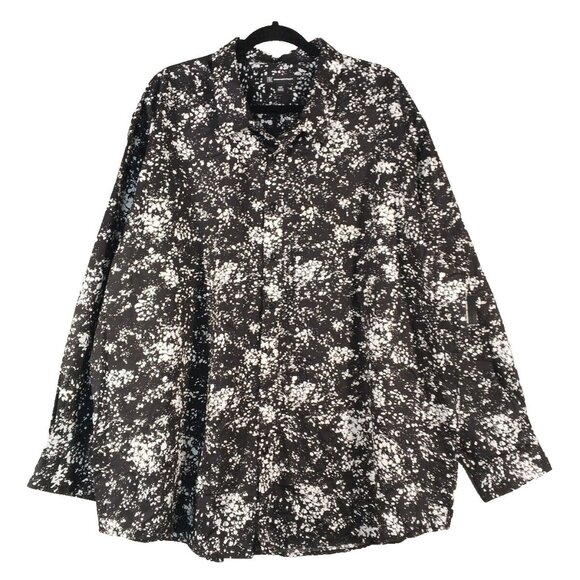 NWT INC Men Shirt Size 3XB Splatter Print Woven Cotton Blend - Picture 1 of 12